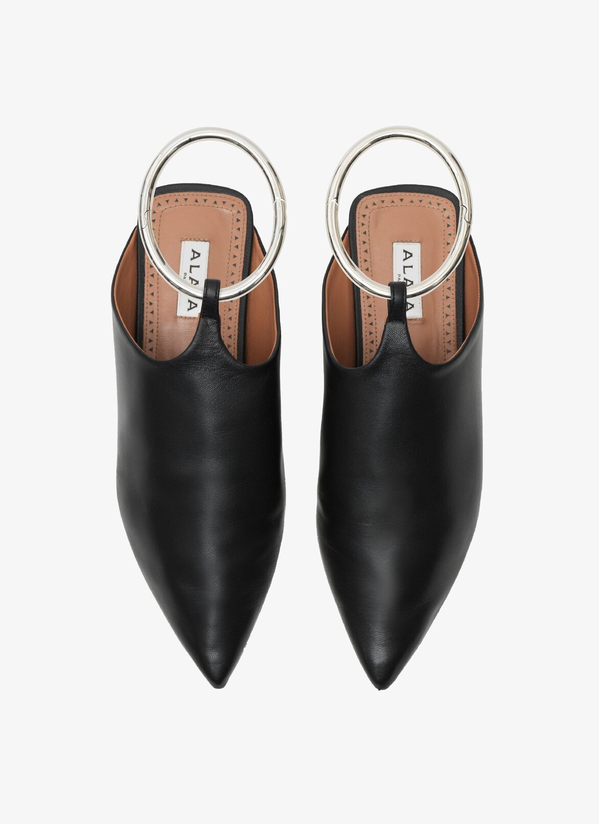 LEATHER FLAT BABOUCHES  ALAÏA BLACK LEATHER FLAT BABOUCHES